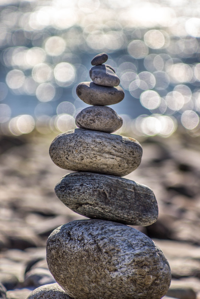 Un cairn symbole d'équilibre, de tranquillité